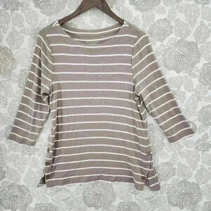 Chico's The Ultimate Tee Women's Size 1/ M Striped Scoop neck 2816